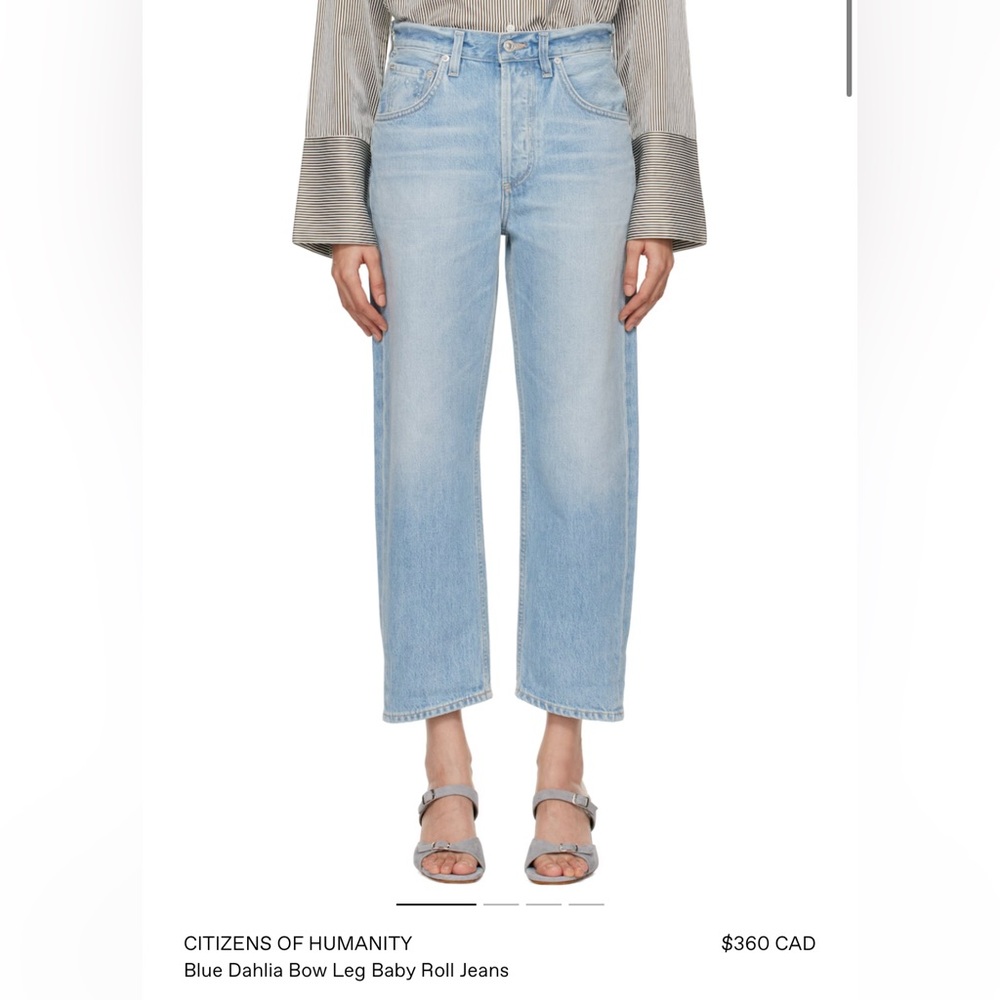 Citizens Of Humanity Blue Dahlia Bow Leg Baby Roll Jeans